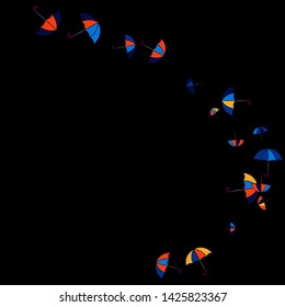 Pretty summer background with umbrellas. Umbrellas In Cartoon Free Style. Pattern Art Illustration Vector
