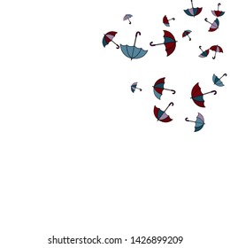 Pretty summer background with umbrellas. Umbrellas In Cartoon Free Style. Pattern Art Illustration Vector
