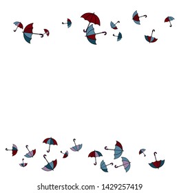 Pretty summer background with umbrellas. Umbrellas In Cartoon Free Style. Pattern Art Illustration Vector
