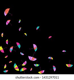 Pretty summer background with umbrellas. Umbrellas In Cartoon Free Style. Pattern Art Illustration Vector
