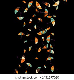Pretty summer background with umbrellas. Umbrellas In Cartoon Free Style. Pattern Art Illustration Vector

