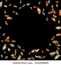 Pretty summer background with umbrellas. Umbrellas In Cartoon Free Style. Pattern Art Illustration Vector
