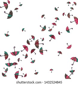 Pretty summer background with umbrellas. Umbrellas In Cartoon Free Style. Pattern Art Illustration Vector
