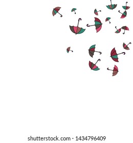 Pretty summer background with umbrellas. Umbrellas In Cartoon Free Style. Pattern Art Illustration Vector
