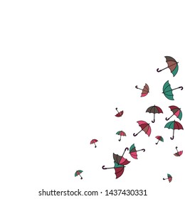 Pretty summer background with umbrellas. Umbrellas In Cartoon Free Style. Pattern Art Illustration Vector
