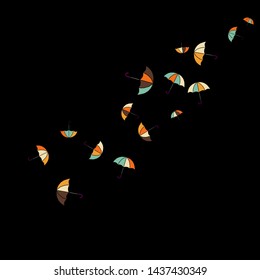 Pretty summer background with umbrellas. Umbrellas In Cartoon Free Style. Pattern Art Illustration Vector
