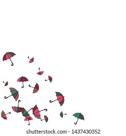 Pretty summer background with umbrellas. Umbrellas In Cartoon Free Style. Pattern Art Illustration Vector
