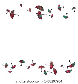 Pretty summer background with umbrellas. Umbrellas In Cartoon Free Style. Pattern Art Illustration Vector
