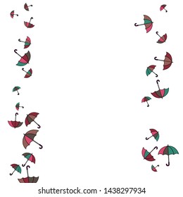 Pretty summer background with umbrellas. Umbrellas In Cartoon Free Style. Pattern Art Illustration Vector
