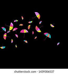 Pretty summer background with umbrellas. Umbrellas In Cartoon Free Style. Pattern Art Illustration Vector
