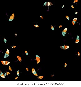 Pretty summer background with umbrellas. Umbrellas In Cartoon Free Style. Pattern Art Illustration Vector
