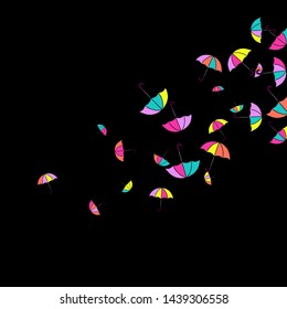 Pretty summer background with umbrellas. Umbrellas In Cartoon Free Style. Pattern Art Illustration Vector
