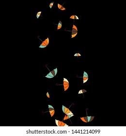 Pretty summer background with umbrellas. Umbrellas In Cartoon Free Style. Pattern Art Illustration Vector
