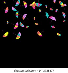 Pretty summer background with umbrellas. Umbrellas In Cartoon Free Style. Pattern Art Illustration Vector
