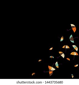 Pretty summer background with umbrellas. Umbrellas In Cartoon Free Style. Pattern Art Illustration Vector

