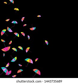 Pretty summer background with umbrellas. Umbrellas In Cartoon Free Style. Pattern Art Illustration Vector
