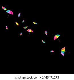 Pretty summer background with umbrellas. Umbrellas In Cartoon Free Style. Pattern Art Illustration Vector
