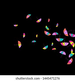 Pretty summer background with umbrellas. Umbrellas In Cartoon Free Style. Pattern Art Illustration Vector
