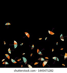 Pretty summer background with umbrellas. Umbrellas In Cartoon Free Style. Pattern Art Illustration Vector
