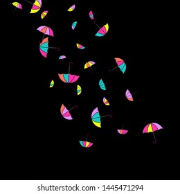 Pretty summer background with umbrellas. Umbrellas In Cartoon Free Style. Pattern Art Illustration Vector
