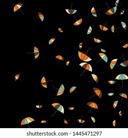 Pretty summer background with umbrellas. Umbrellas In Cartoon Free Style. Pattern Art Illustration Vector
