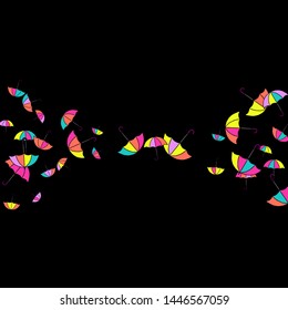 Pretty summer background with umbrellas. Umbrellas In Cartoon Free Style. Pattern Art Illustration Vector
