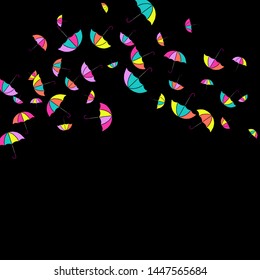 Pretty summer background with umbrellas. Umbrellas In Cartoon Free Style. Pattern Art Illustration Vector
