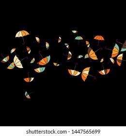 Pretty summer background with umbrellas. Umbrellas In Cartoon Free Style. Pattern Art Illustration Vector
