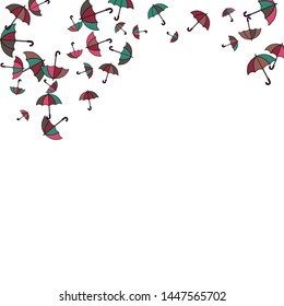Pretty summer background with umbrellas. Umbrellas In Cartoon Free Style. Pattern Art Illustration Vector
