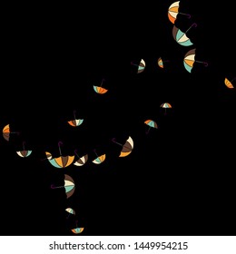 Pretty summer background with umbrellas. Umbrellas In Cartoon Free Style. Pattern Art Illustration Vector

