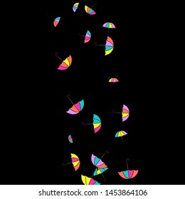 Pretty summer background with umbrellas. Umbrellas In Cartoon Free Style. Pattern Art Illustration Vector