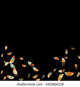 Pretty summer background with umbrellas. Umbrellas In Cartoon Free Style. Pattern Art Illustration Vector