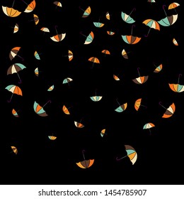 Pretty summer background with umbrellas. Umbrellas In Cartoon Free Style. Pattern Art Illustration Vector