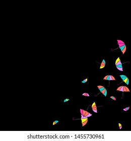 Pretty summer background with umbrellas. Umbrellas In Cartoon Free Style. Pattern Art Illustration Vector