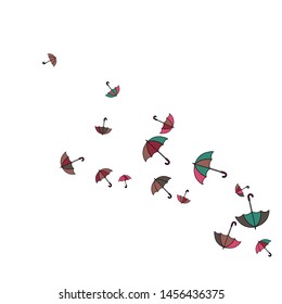 Pretty summer background with umbrellas. Umbrellas In Cartoon Free Style. Pattern Art Illustration Vector