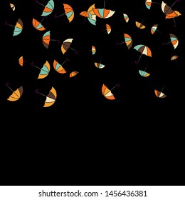Pretty summer background with umbrellas. Umbrellas In Cartoon Free Style. Pattern Art Illustration Vector