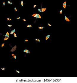 Pretty summer background with umbrellas. Umbrellas In Cartoon Free Style. Pattern Art Illustration Vector