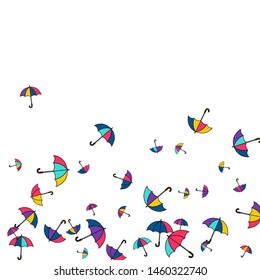 Pretty summer background with umbrellas. Umbrellas In Cartoon Free Style. Pattern Art Illustration Vector

