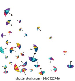 Pretty summer background with umbrellas. Umbrellas In Cartoon Free Style. Pattern Art Illustration Vector
