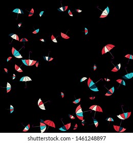 Pretty summer background with umbrellas. Umbrellas In Cartoon Free Style. Pattern Art Illustration Vector
