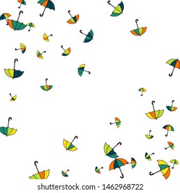 Pretty summer background with umbrellas. Umbrellas In Cartoon Free Style. Pattern Art Illustration Vector
