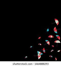 Pretty summer background with umbrellas. Umbrellas In Cartoon Free Style. Pattern Art Illustration Vector
