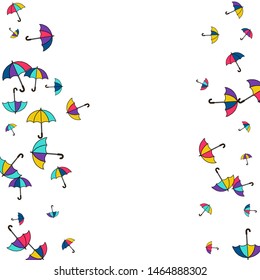 Pretty summer background with umbrellas. Umbrellas In Cartoon Free Style. Pattern Art Illustration Vector
