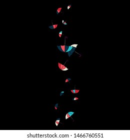 Pretty summer background with umbrellas. Umbrellas In Cartoon Free Style. Pattern Art Illustration Vector
