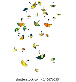 Pretty summer background with umbrellas. Umbrellas In Cartoon Free Style. Pattern Art Illustration Vector
