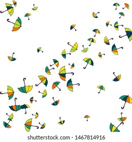 Pretty summer background with umbrellas. Umbrellas In Cartoon Free Style. Pattern Art Illustration Vector
