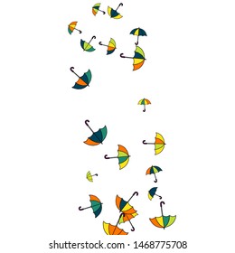 Pretty summer background with umbrellas. Umbrellas In Cartoon Free Style. Pattern Art Illustration Vector
