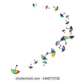 Pretty summer background with umbrellas. Umbrellas In Cartoon Free Style. Pattern Art Illustration Vector
