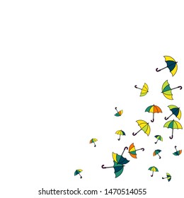 Pretty summer background with umbrellas. Umbrellas In Cartoon Free Style. Pattern Art Illustration Vector

