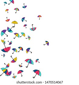 Pretty summer background with umbrellas. Umbrellas In Cartoon Free Style. Pattern Art Illustration Vector
